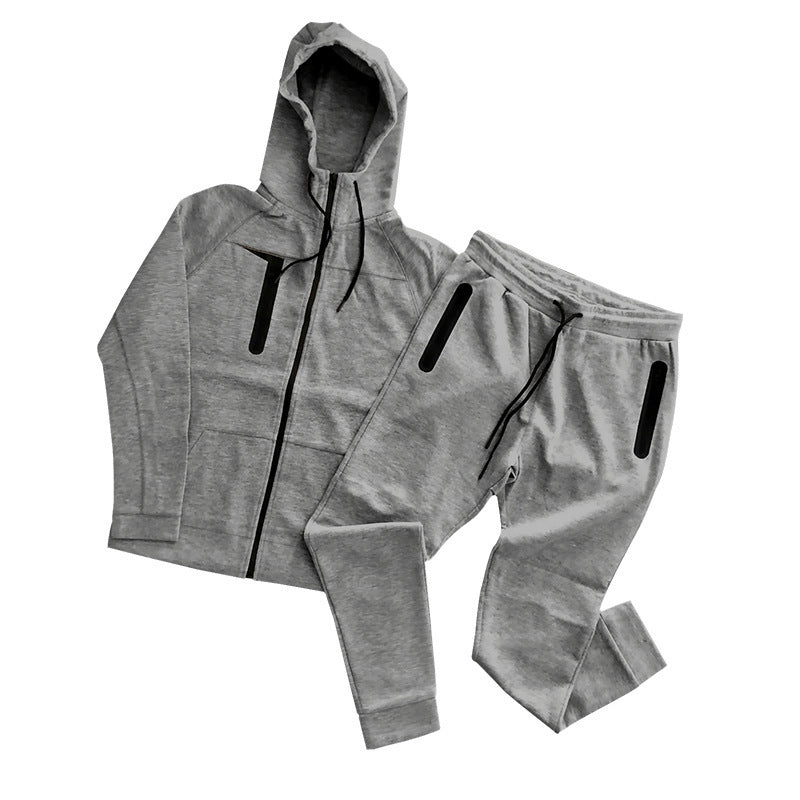 Herren sportliches Hoodie- und Jogginganzug-Set mit funktionalen Taschen Aliams