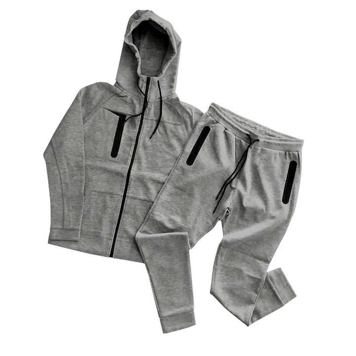 Herren sportliches Hoodie- und Jogginganzug-Set mit funktionalen Taschen Aliams