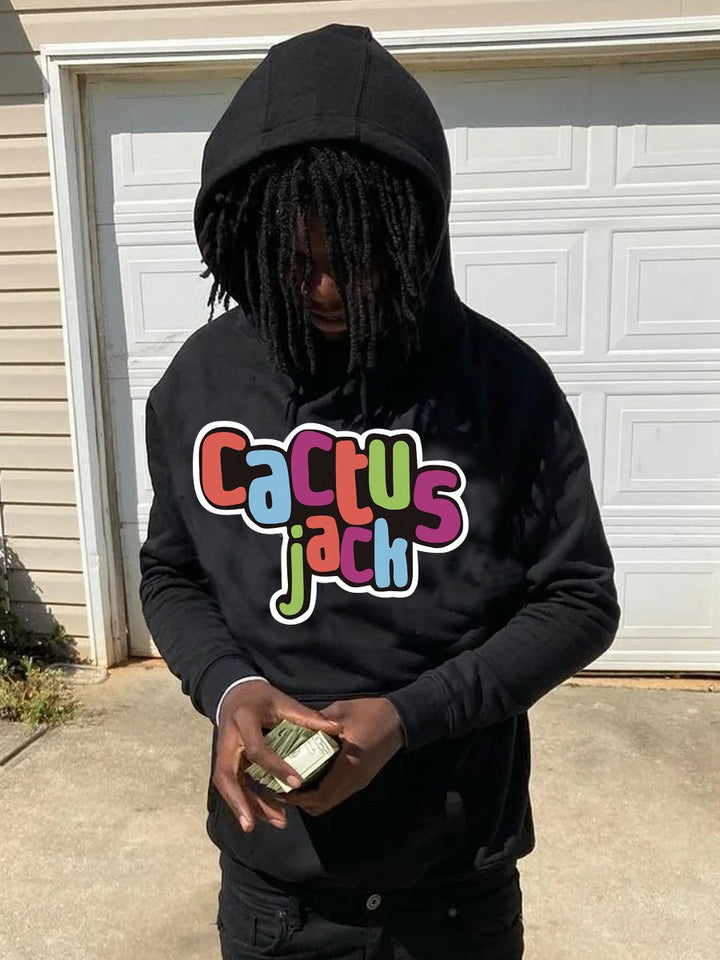 Herren bequemer Kapuzenpullover mit auffälligem mehrfarbigem Grafikdruck Aliams