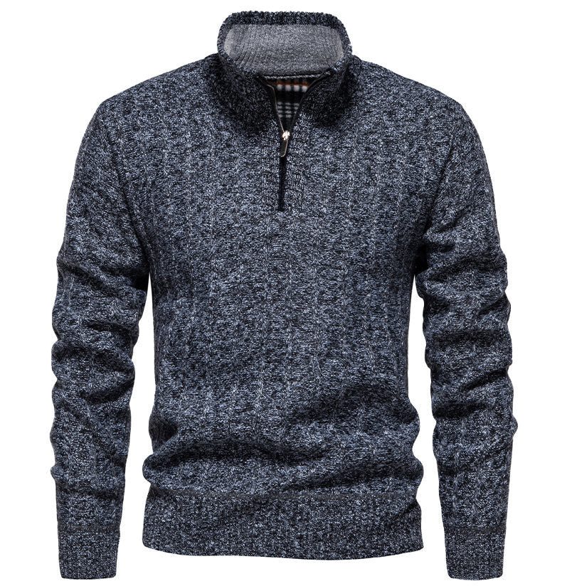 Herren Pullover mit Stehkragen und Zipper Aliams