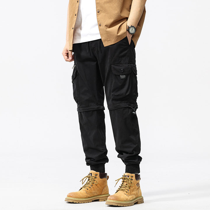 Herren funktionale Cargo-Hose mit verstellbarem Bund und Mehrzwecktaschen Aliams