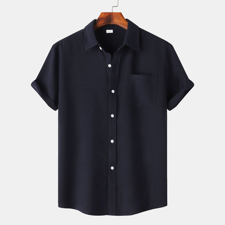 Herren Kurzarmhemd aus atmungsaktivem Strukturstoff mit praktischer Brusttasche Aliams