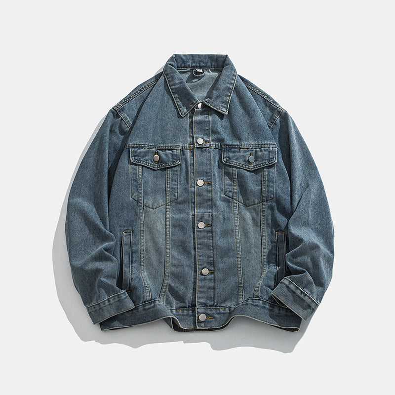 Herren klassische Denim Jacke mit schmalem Schnitt Aliams