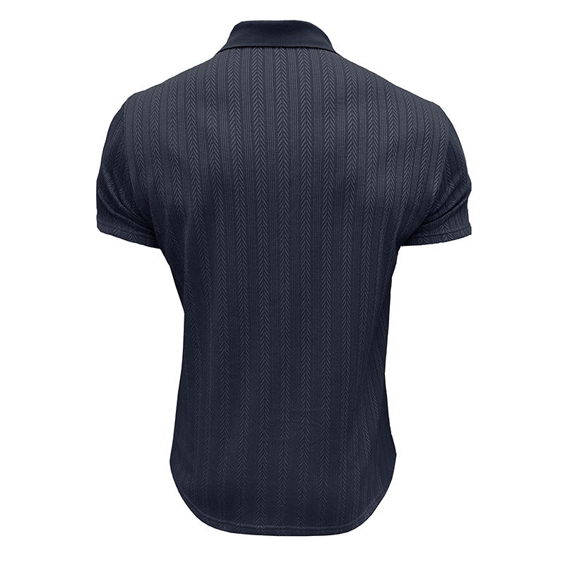 Herren Poloshirt mit Reißverschluss und strukturiertem Dessin Aliams