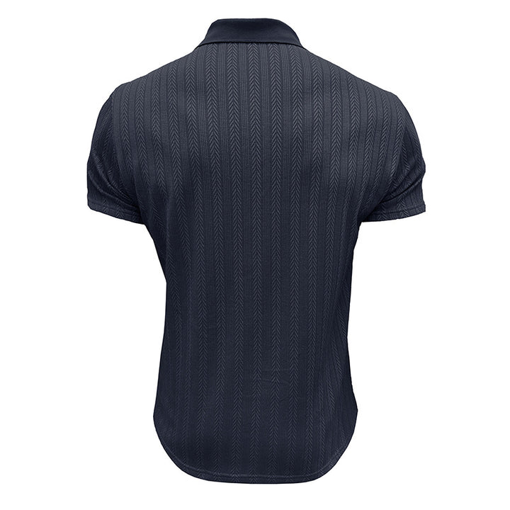 Herren Poloshirt mit Reißverschluss und strukturiertem Dessin Aliams