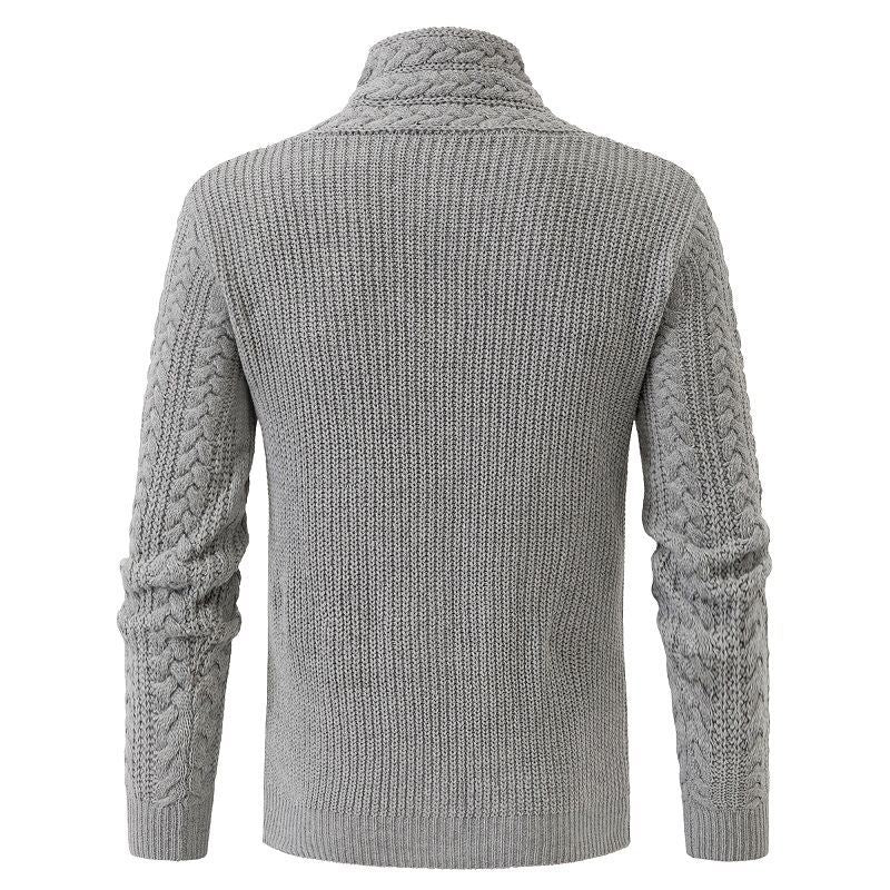 Herren Strickpullover mit hohem Kragen und dekorativen Knöpfen Aliams