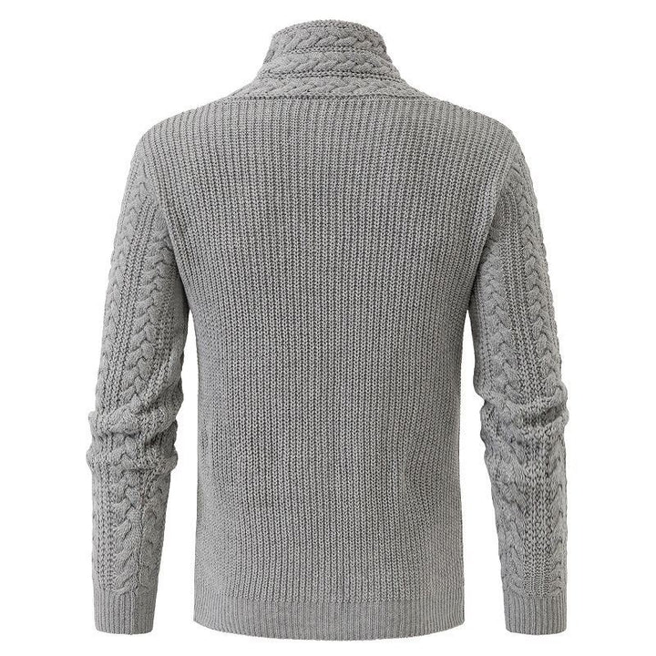 Herren Strickpullover mit hohem Kragen und dekorativen Knöpfen Aliams