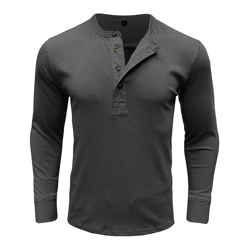 Herren Henley-T-Shirt mit Knopfleiste und weichem Baumwollstoff Aliams