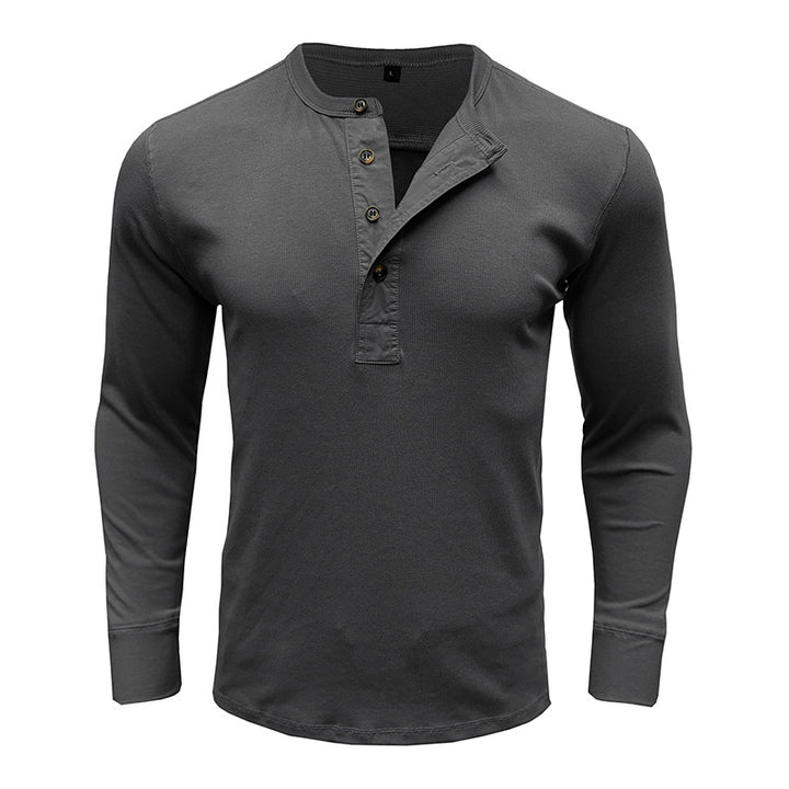 Herren Henley-T-Shirt mit Knopfleiste und weichem Baumwollstoff Aliams
