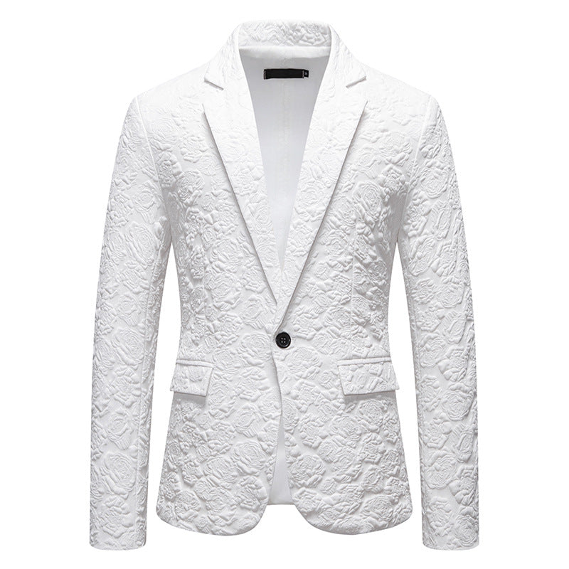 Herren Eleganter Blazer mit strukturiertem Floralmuster Aliams