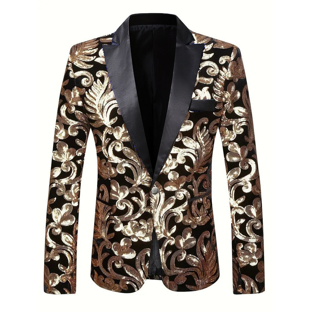 Herren Eleganter Pailletten-Sakko mit floralem Design Aliams