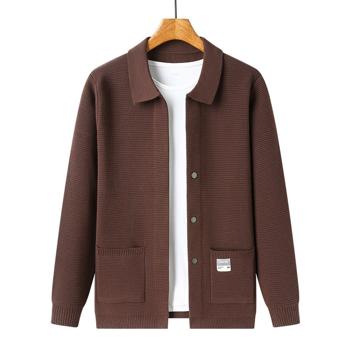 Herren elegante Strickjacke mit praktischen Taschen und modernem Schnitt Aliams