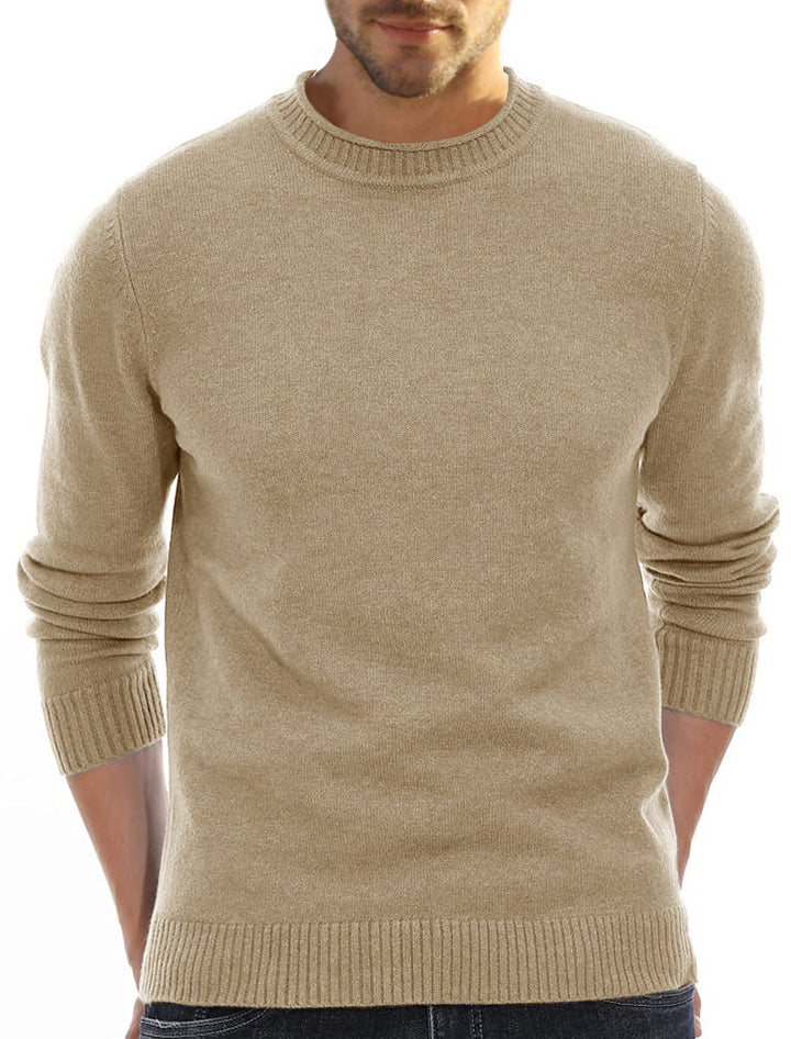 Herren klassischer Rundhals-Pullover aus weichem Merinowollmix Aliams
