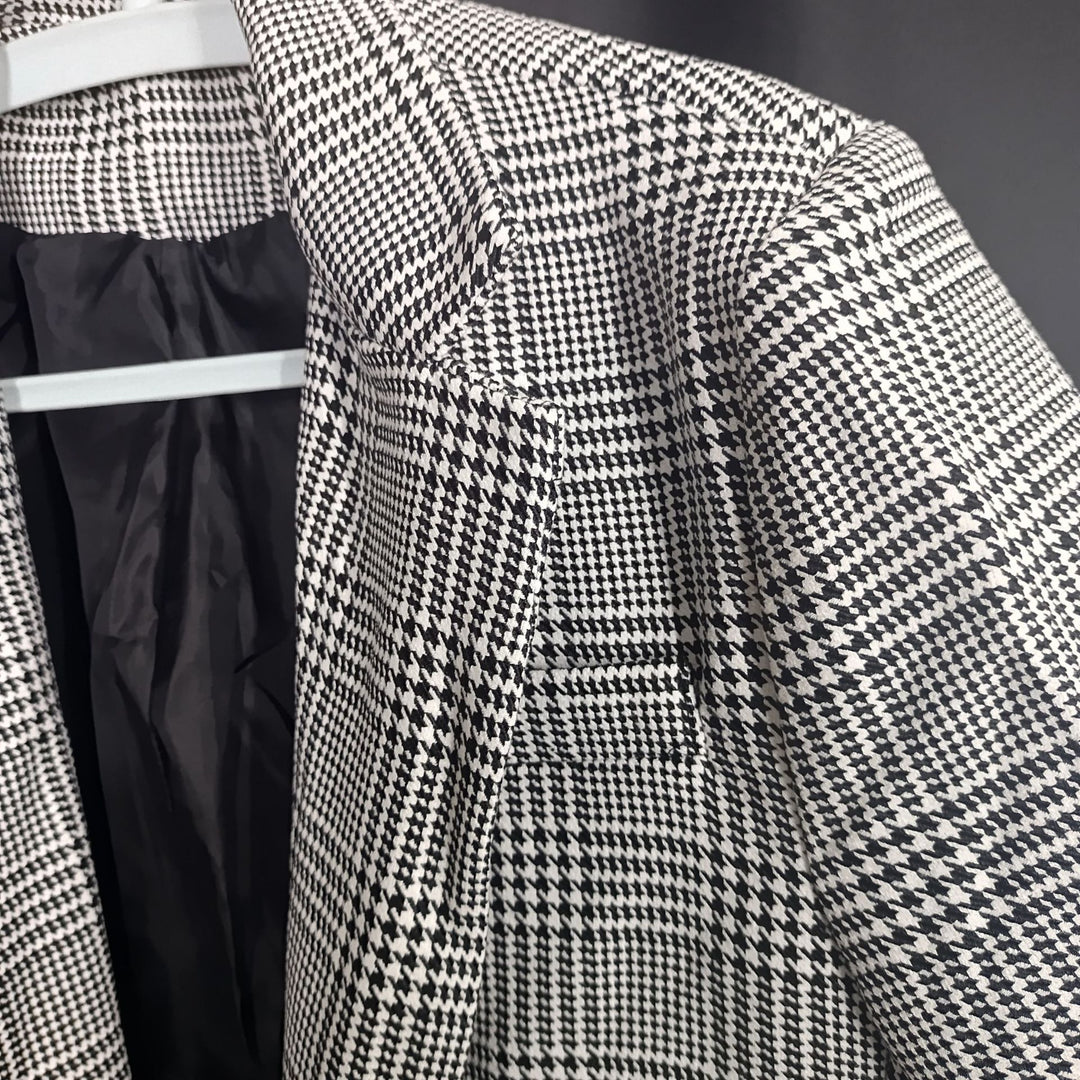 Herren eleganter Baumwoll-Blazer mit Hahnentrittmuster Aliams