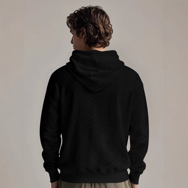 Herren Fleece Kapuzenpullover mit strukturierter Innenverarbeitung und atmungsaktiven Eigenschaften Aliams