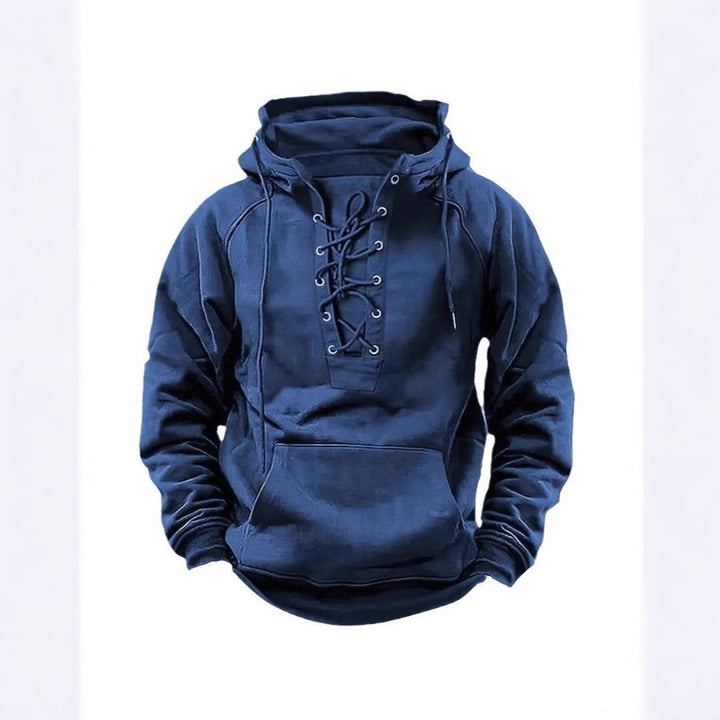 Herren Kapuzenpullover mit innovativem Schnürdesign und weichem Innenfutter Aliams