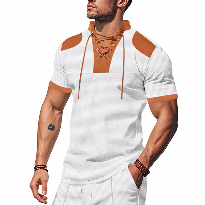 Herren Freizeit-T-Shirt mit innovativem Kragen und sportlichem Design Aliams