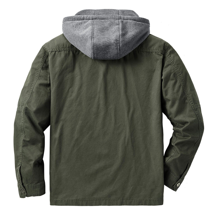 Herren vielseitige Utility-Jacke mit abnehmbarer Kapuze und praktischem Innenfutter Aliams