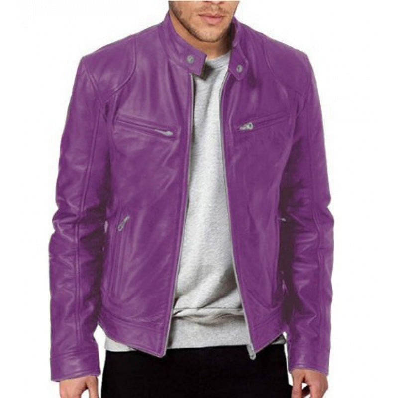 Herren hochwertige Biker-Lederjacke Aliams