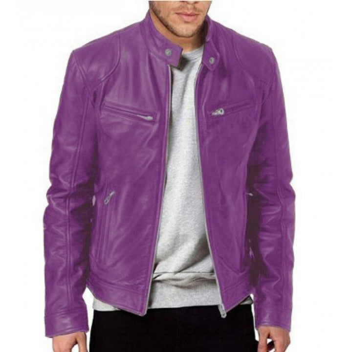 Herren hochwertige Biker-Lederjacke Aliams