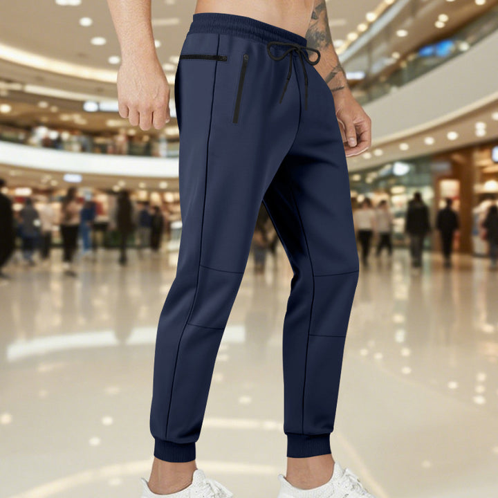 Herren Sportliche Jogginghose mit seitlichem Reißverschluss und elastischem Bund Aliams