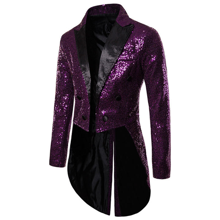 Herren glitzernde Smokingjacke mit elegantem Schnitt und schimmernden Pailletten Aliams