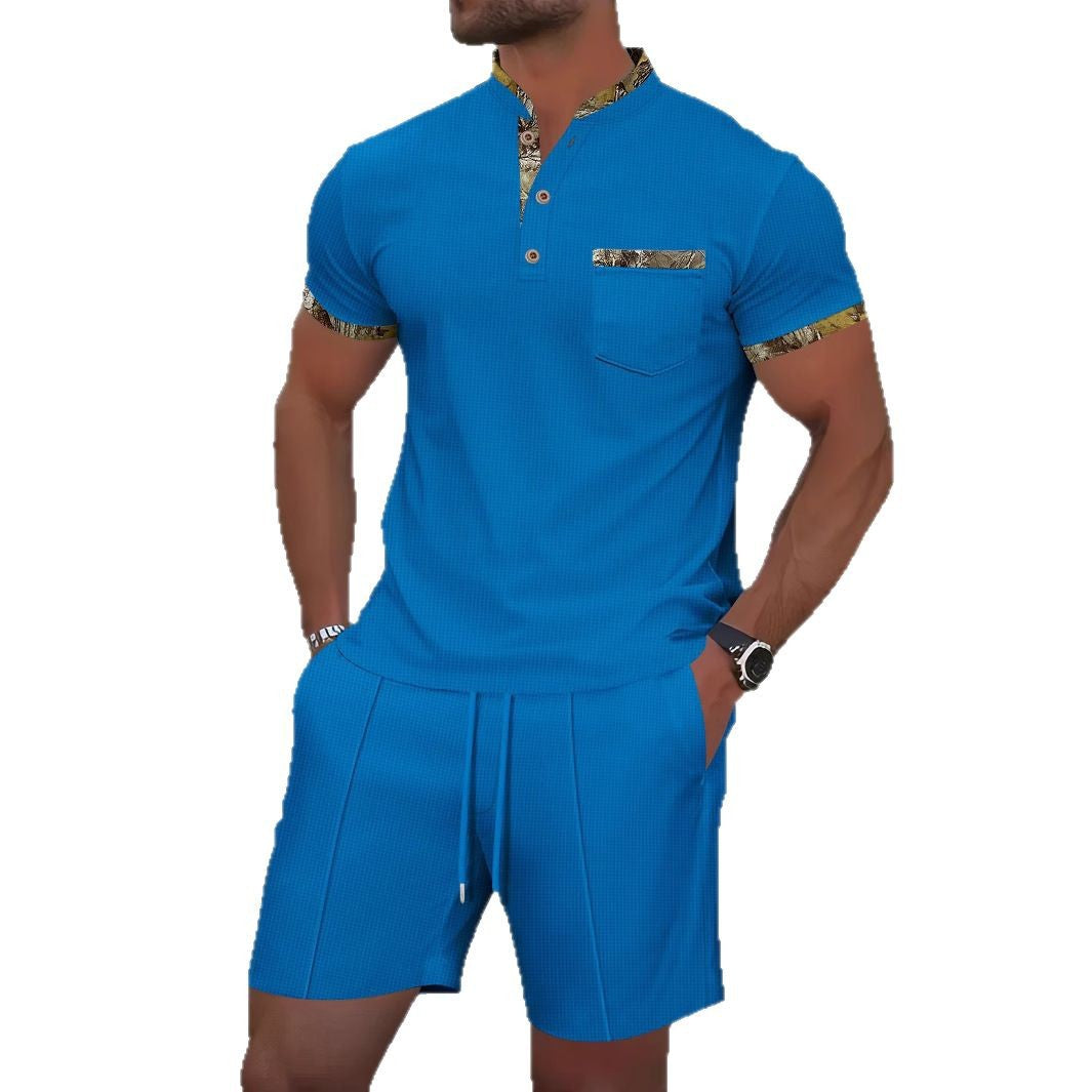 Herren modernes Freizeitshirt mit Kurzarm und praktischer Brusttasche Aliams