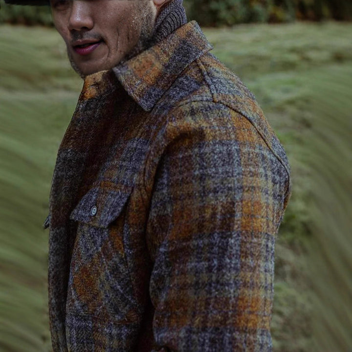 Herren Gemusterte Flanelljacke mit praktischen Taschen Aliams