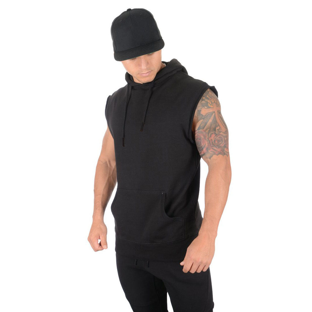 Herren Ärmelloser Hoodie mit praktischer Kängurutasche Aliams