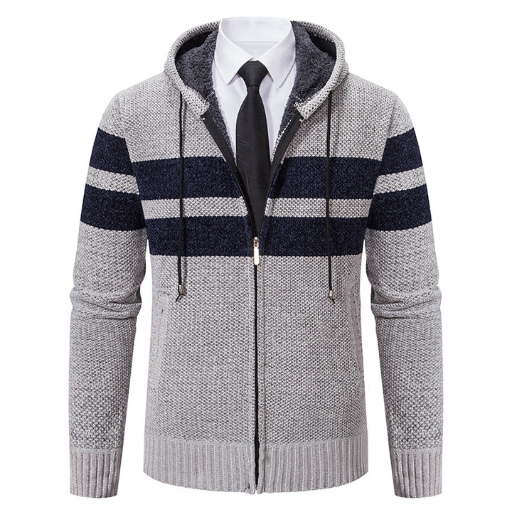 Herren Kapuzenpullover mit modernem Reißverschluss und praktischem Fleecefutter Aliams