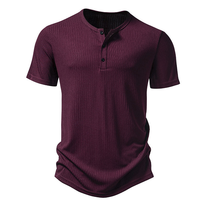 Herren Kurzarm-Henley-Shirt mit strukturiertem Design Aliams