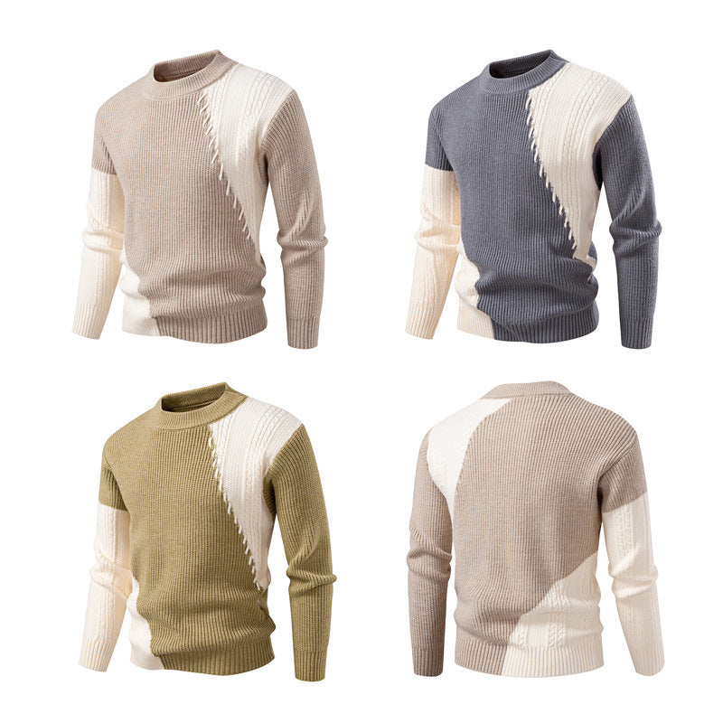 Herren Strickpullover mit modernem Struktur-Design und elegantem Kragen Aliams