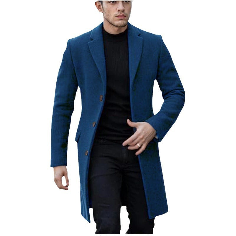 Herren eleganter Wollmantel mit schmalem Schnitt Aliams