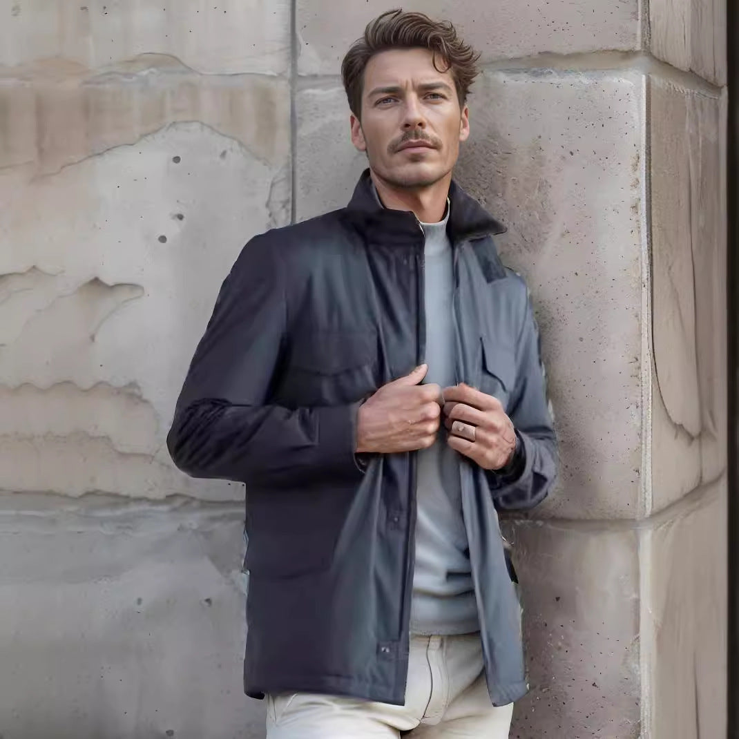 Herren funktionale Freizeitjacke im modernen Design mit praktischen Taschen Aliams