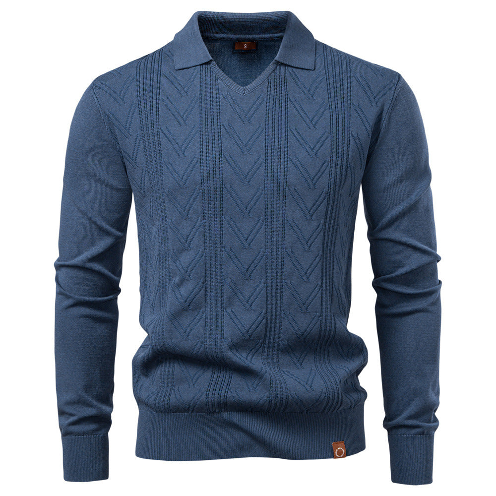 Herren Pullover mit V-Ausschnitt und strukturiertem Design Aliams
