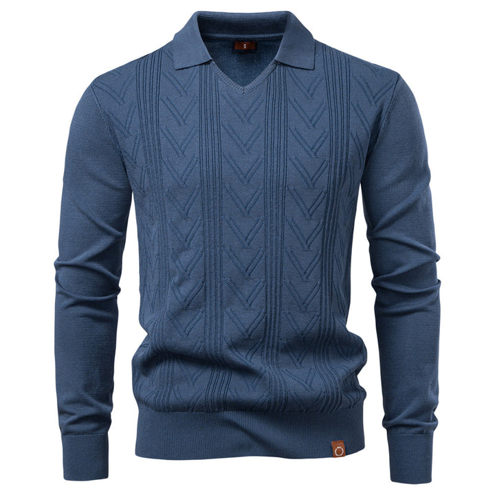 Herren Pullover mit V-Ausschnitt und strukturiertem Design Aliams