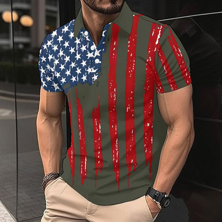 Herren Polo-Shirt im modernen Flaggenstil Aliams