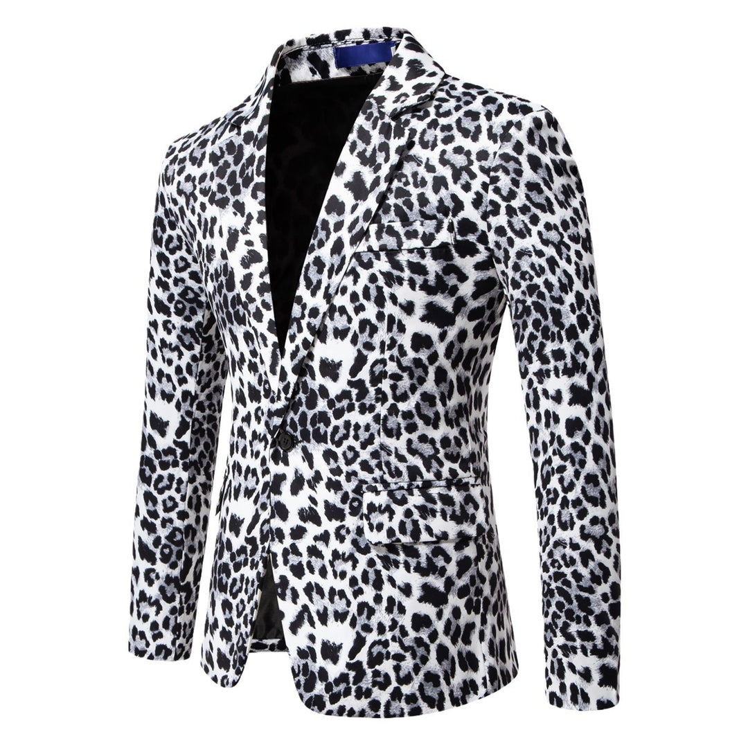 Herren stilvoller Blazer mit animalischem Muster und schmaler Passform Aliams