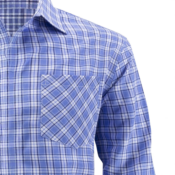 Herren karierte Baumwollhemd Aliams