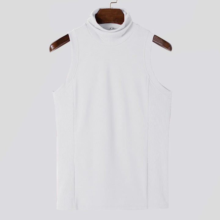 Damen ärmelloses Sporttop mit hochziehbarem Kragen Aliams