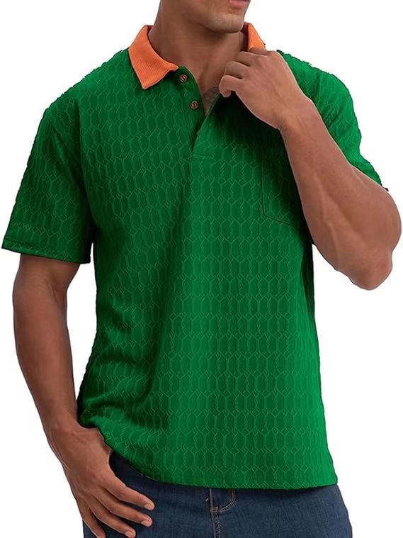 Herren Poloshirt mit strukturiertem Design und kontrastierendem Kragen Aliams