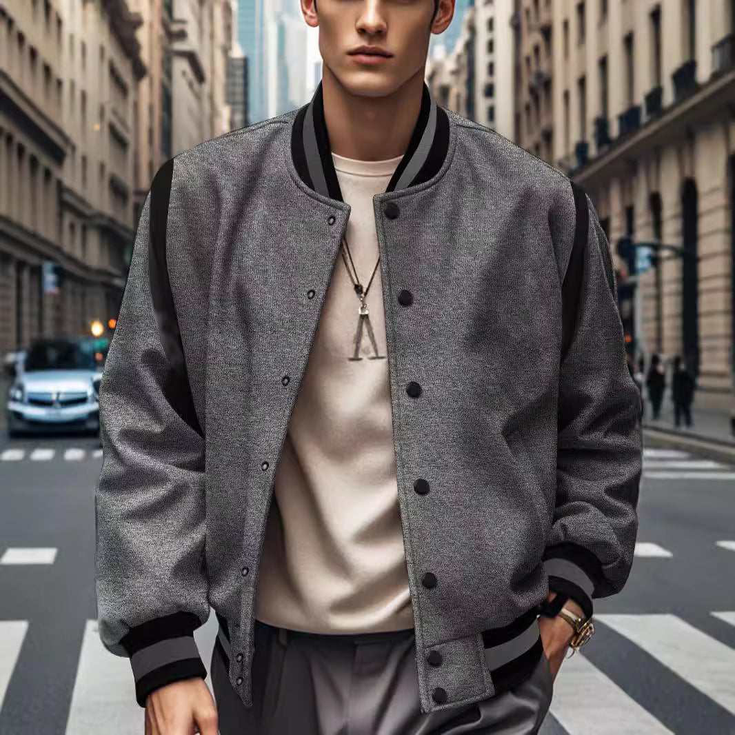 Herren stylische Bomberjacke mit kontrastierenden Ärmeln und praktischen Taschen Aliams