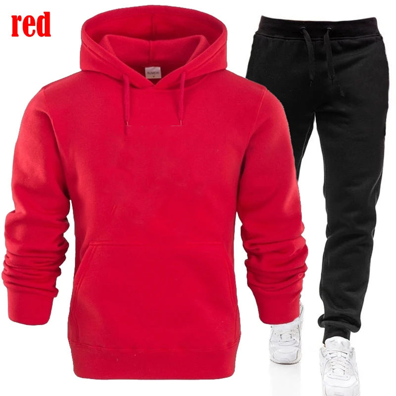 Herren gemütlicher Kapuzenpullover und Jogginghose Set Aliams