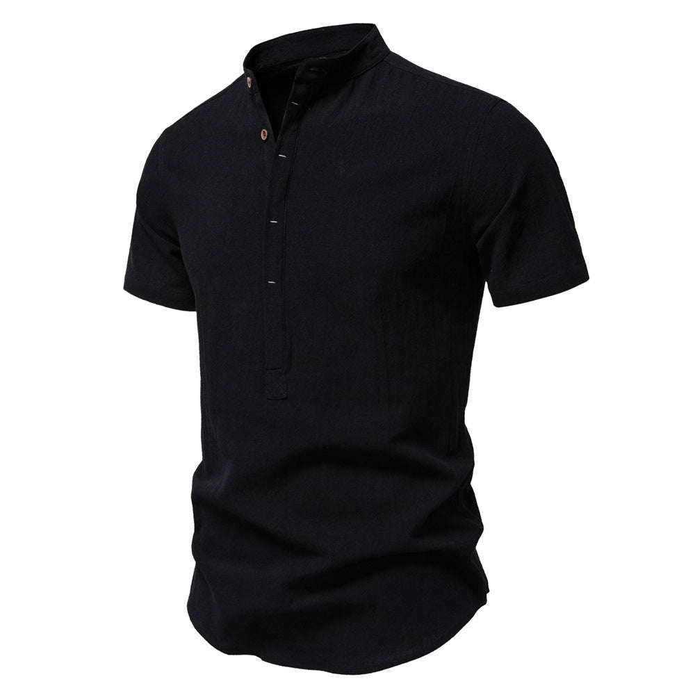 Herren Kurzarm Henley-Shirt mit praktischer Knopfleiste und modernem Design Aliams