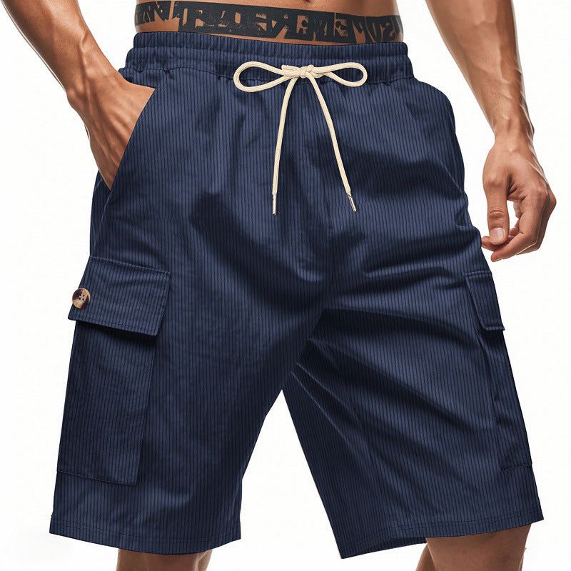 Herren Cargo-Shorts mit eleganten Streifen und praktischen Seitentaschen Aliams