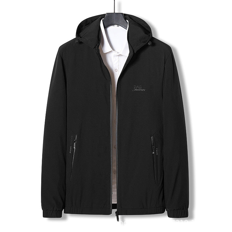 Herren funktionale Freizeitjacke mit verstellbarer Kapuze Aliams