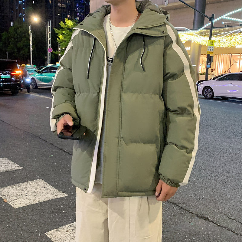 Herren funktionale Winterjacke mit Kapuze und gestepptem Futter Aliams