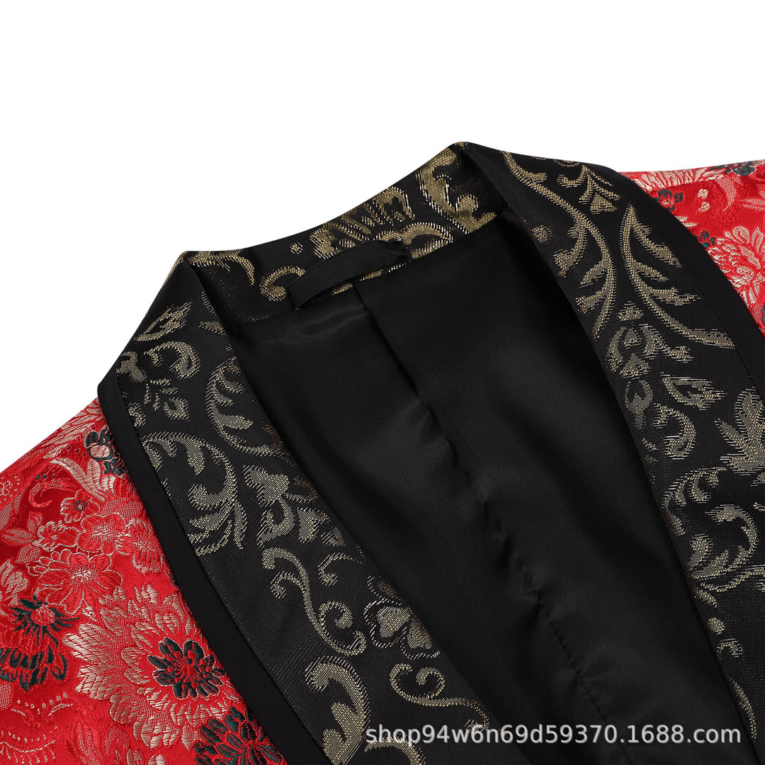 Herren Blumenmuster Smokingjacke Aliams