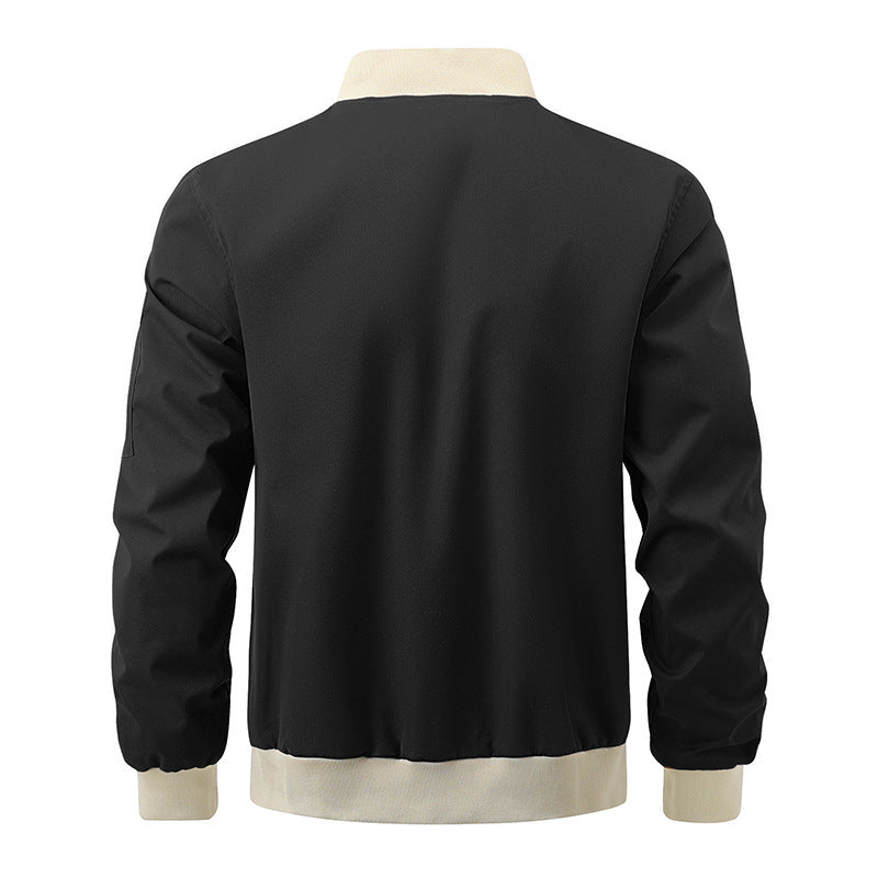 Herren sportliche Bomberjacke mit elastischen Bündchen und praktischen Reißverschlusstaschen Aliams