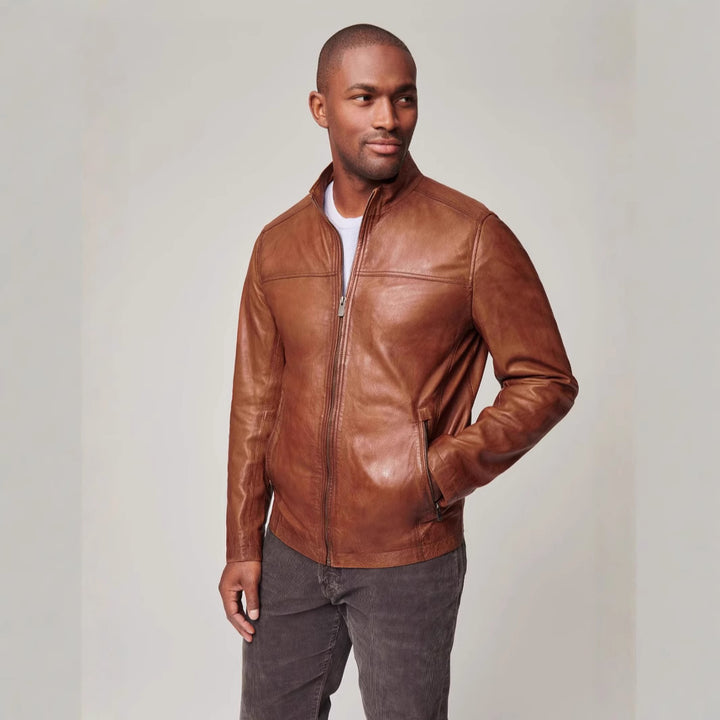 Herren hochwertige Lederjacke im minimalistischen Design Aliams